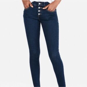 Express Midrise Denim Perfect Dark Wash Jeggings